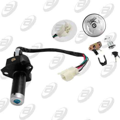 SWITCH INTERRUPTOR DE ENCENDIDO C/JUEGO DE LLAVES TAPON DE GASOLINA Y SEGURO DE ASIENTO 12 Vcc FT-150GTS RO 18-21/FT-150G 22