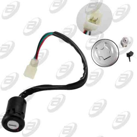 SWITCH INTERRUPTOR DE ENCENDIDO C/JUEGO DE LLAVES TAPON DE GASOLINA 12 Vcc FT-150TS  19