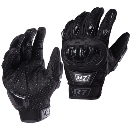 GUANTES VEL R7 RACING S NEGRO R7-1 TOUCH/LIMPIADOR MICA