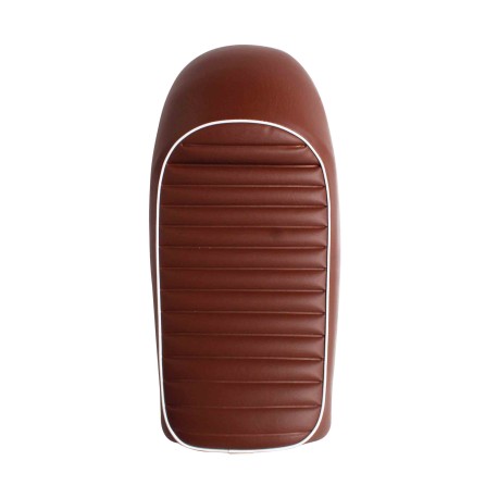 ASIENTO CAFE RACER CAFE OSCURO BORDE BCO